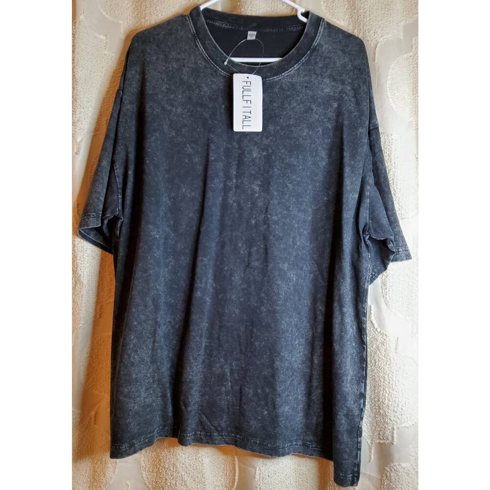 #696 Brand New With Tags Men's Vintage Fullfitall Black Acid Wash Shirt Size XL